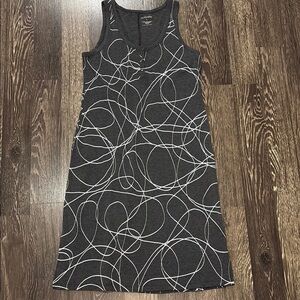 Ambrielle woman’s large sleeveless gray print scoop neck stretch dress